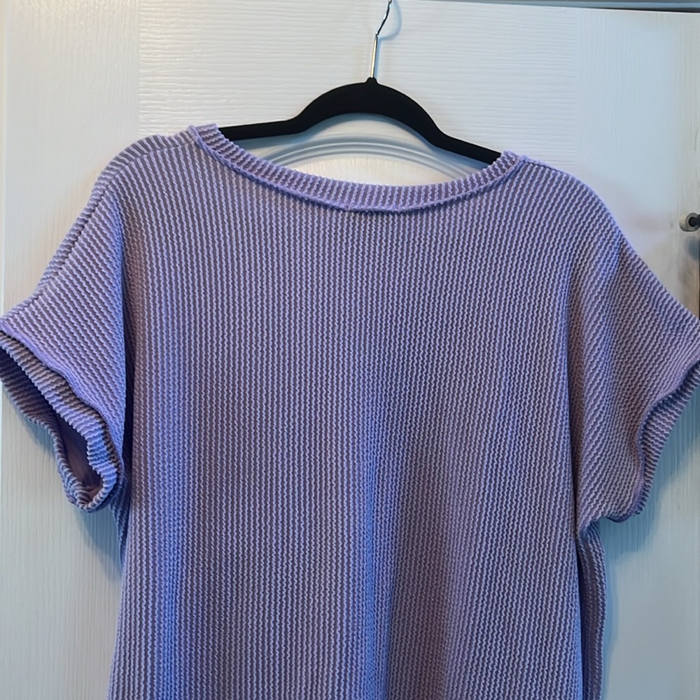 Heimish Ribbed Knit Lavender top, size Large - Picture 6 of 6